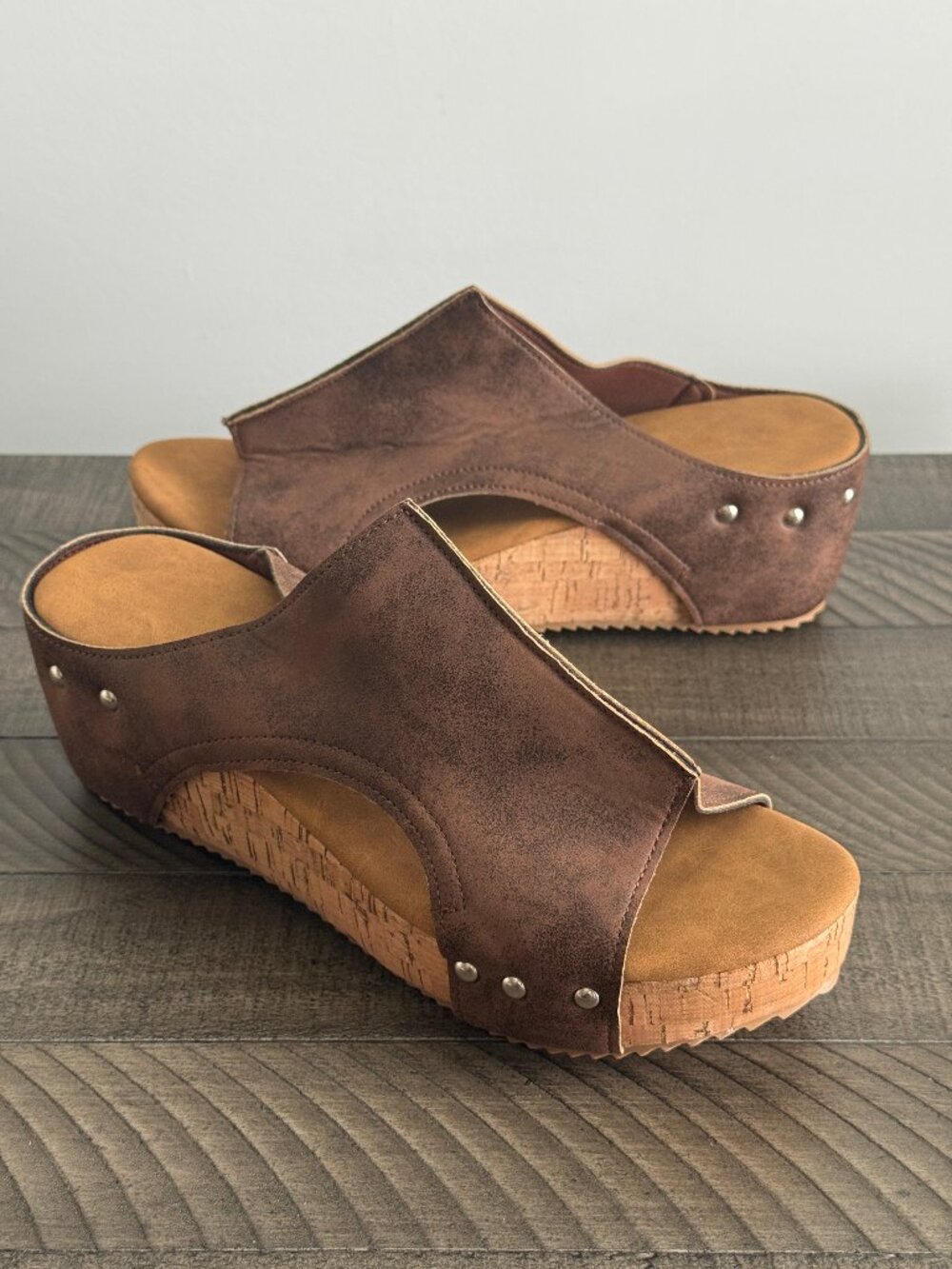 Brown Open-Toe Women's Wedge Sandals Size 9.5 | 40 EU